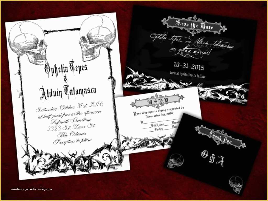 Free Gothic Wedding Invitation Templates Of Free Printable Halloween Wedding Invitations