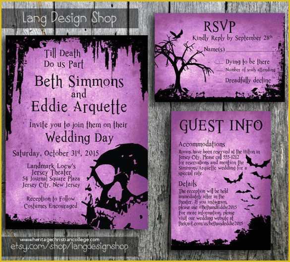 Free Gothic Wedding Invitation Templates Of Halloween Wedding Invitation 19 Psd Jpg format