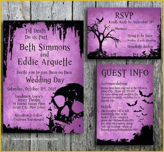 Free Gothic Wedding Invitation Templates Of Halloween Wedding Invitation Suite with Skull by