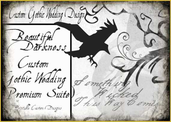 Free Gothic Wedding Invitation Templates Of Items Similar to Printable Custom Gothic Wedding