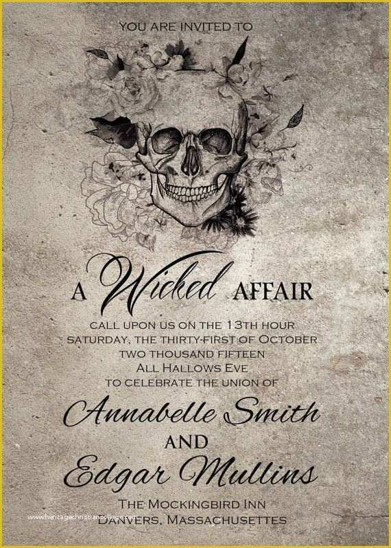 Free Gothic Wedding Invitation Templates Of Spooktacular Halloween Wedding Invitations