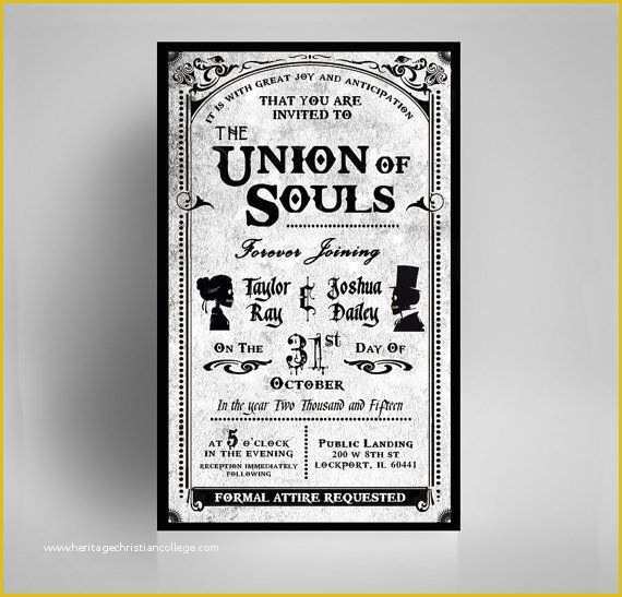 Free Gothic Wedding Invitation Templates Of Wedding Invitation Halloween Skulls Gothic Victorian