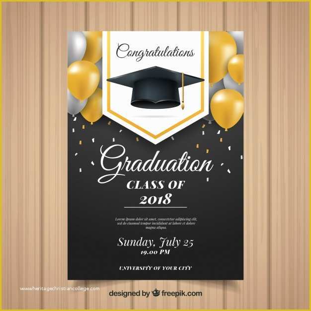 Free Graduation Announcement Photo Card Templates Of Classic Graduation Invitation Template with Realistic