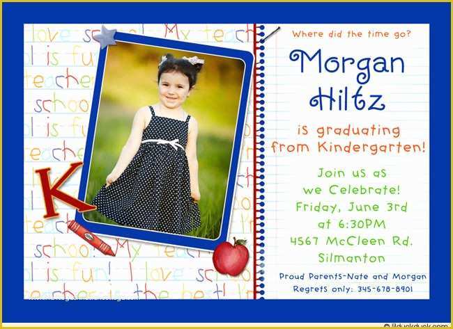 Free Graduation Announcement Photo Card Templates Of Free Kindergarten Graduation Invitations Yourweek