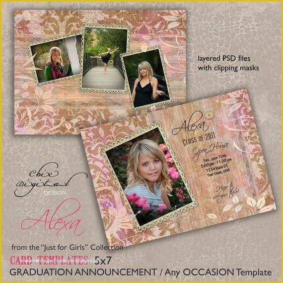 Free Graduation Announcement Photo Card Templates Of Graduation Announcement Card Template for Graphers 5x7