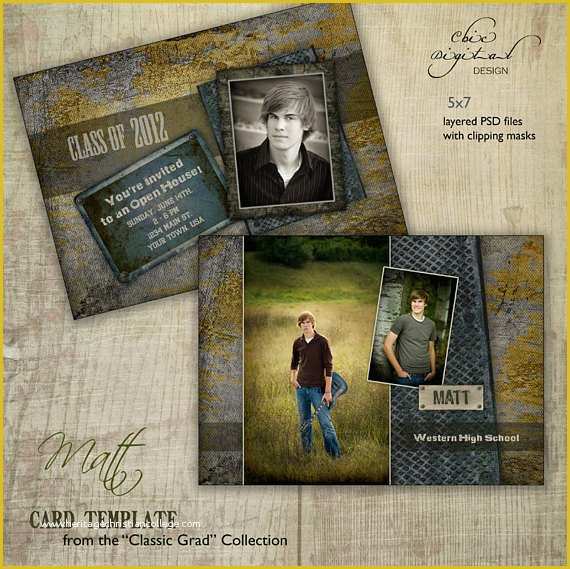 Free Graduation Announcement Photo Card Templates Of Graduation Announcement Card Template for Graphers 5x7