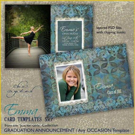 Free Graduation Announcement Photo Card Templates Of Graduation Announcement Card Template for Graphers 5x7