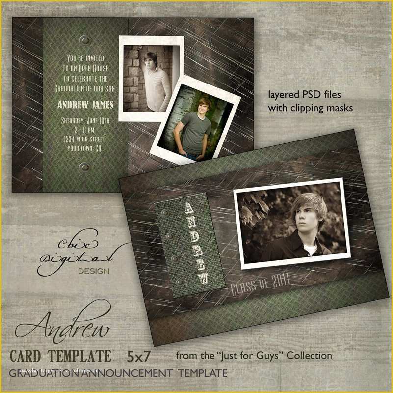 Free Graduation Announcement Photo Card Templates Of Graduation Announcement Card Template for Graphers 5x7