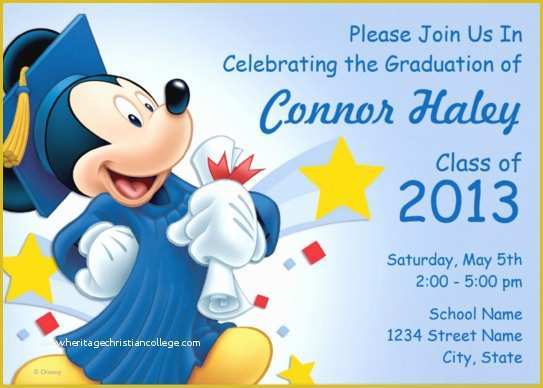 Free Graduation Announcement Photo Card Templates Of Mickey Mouse Invitation Templates – 26 Free Psd Vector