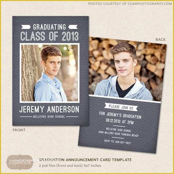 Free Graduation Announcement Photo Card Templates Of Senior Graduation Announcement Template for Graphers Psd