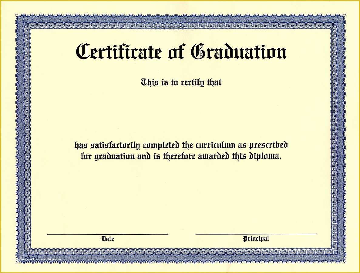 Free Graduation Certificate Template Of 10 Best Of Blank Graduation Certificate Blank