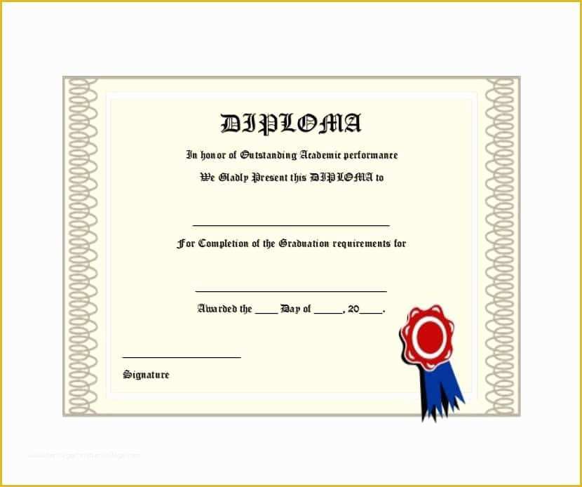 Free Graduation Certificate Template Of 30 Real & Fake Diploma Templates High School College