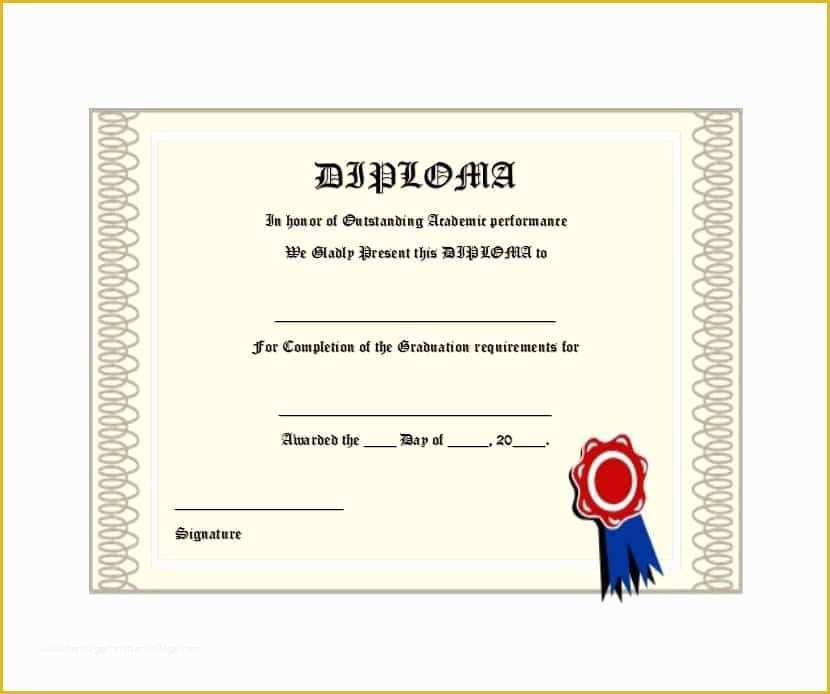 Free Graduation Certificate Template Of 30 Real &amp; Fake Diploma Templates High School College