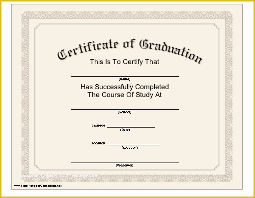 Free Graduation Certificate Template Of Free New Doc Graduation Certificate Template Printable