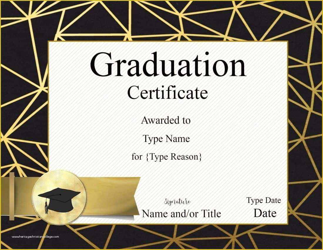 Free Graduation Certificate Template Of Graduation Certificate Template