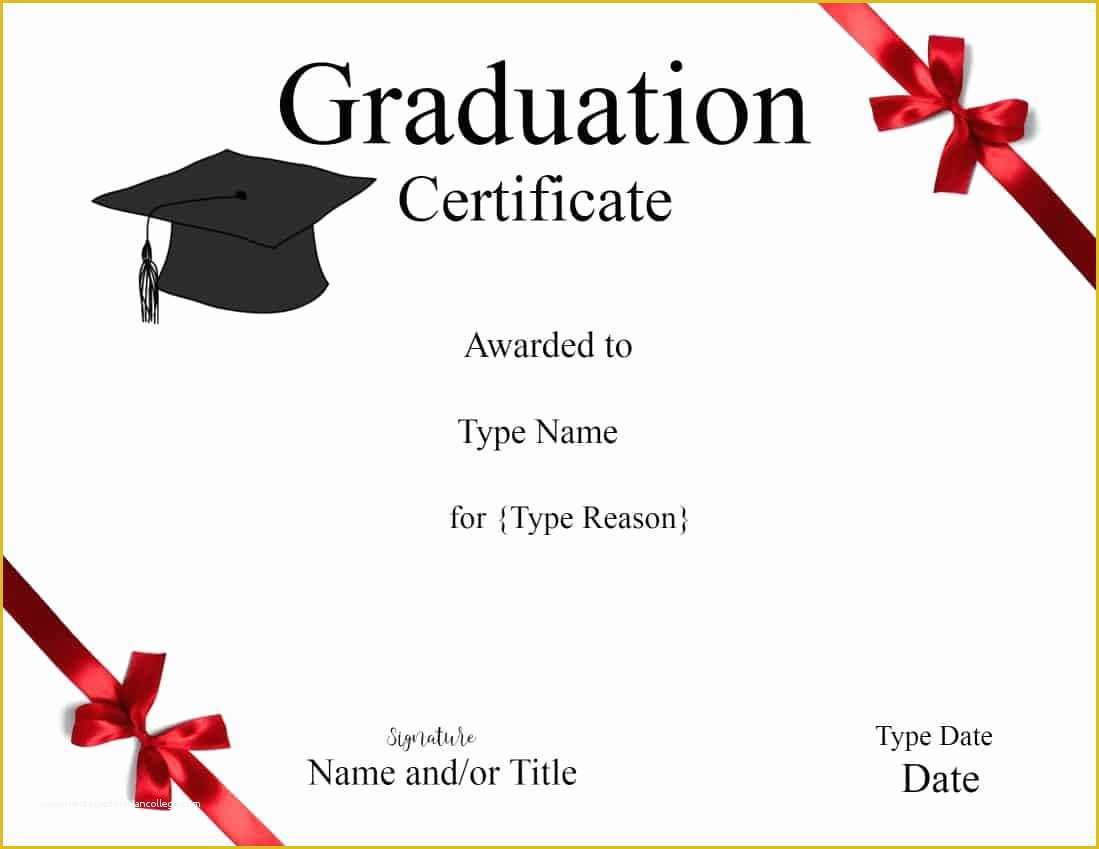 Free Graduation Certificate Template Of Graduation Certificate Template