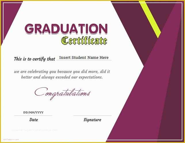 Free Graduation Certificate Template Of Graduation Certificate Templates for Ms Word