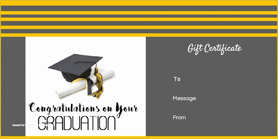 Free Graduation Certificate Template Of Graduation Gift Certificate Template Free & Customizable