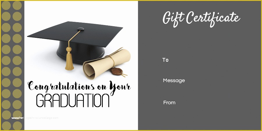 Free Graduation Certificate Template Of Graduation Gift Certificate Template Free & Customizable