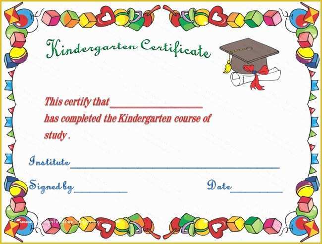Free Graduation Certificate Template Of Hats Off Kindergarten Diploma Certificate Template
