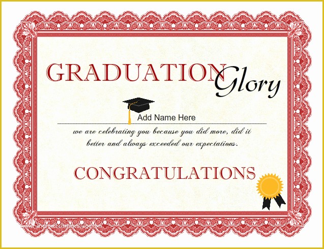 Free Graduation Certificate Template Of Printable Graduation Certificate Templates Military
