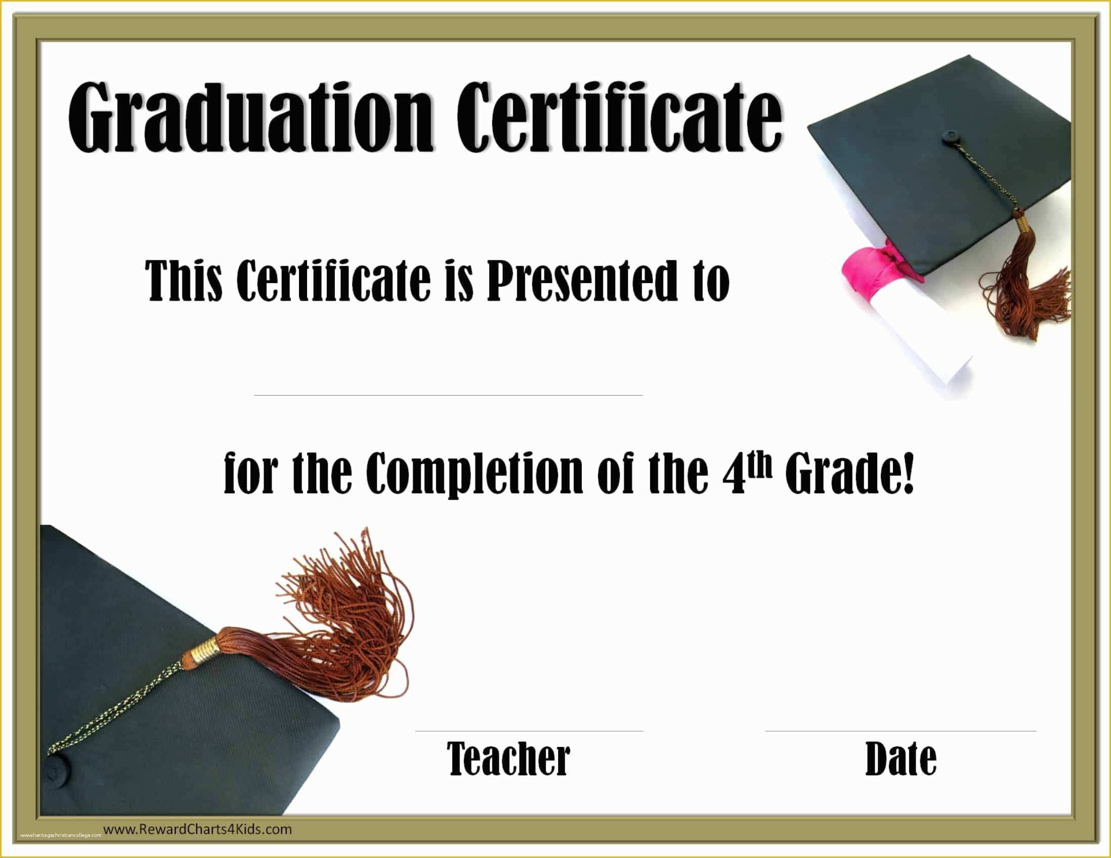 Free Graduation Certificate Template Of School Graduation Certificates