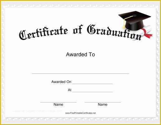 Free Graduation Certificate Template Of This Graduation Certificate Features A Mortarboard with A