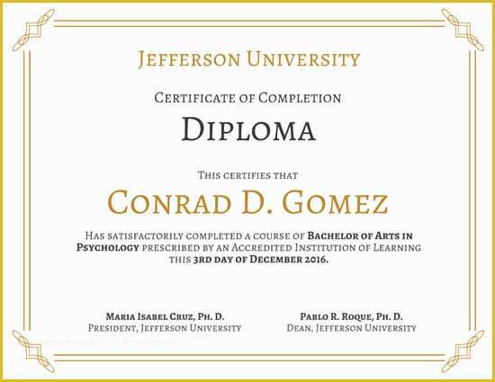 Free Graduation Certificate Template Of University Diploma Certificate Templates by Canva