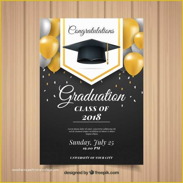 Free Graduation Invitation Templates Of Classic Graduation Invitation Template with Realistic