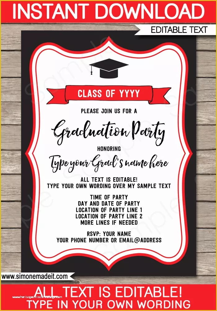 Free Graduation Invitation Templates Of Graduation Party Invitations Template