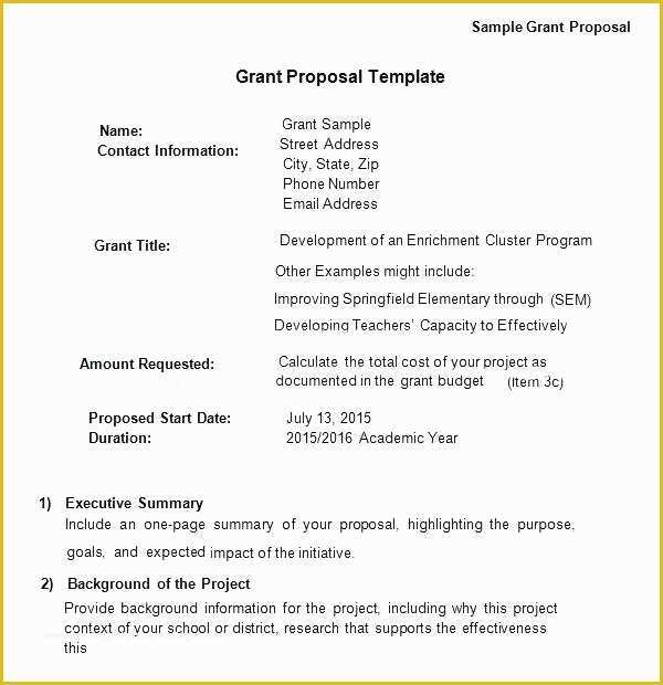 Free Grant Proposal Template Word Of Best Free Proposal Templates for Word Grant