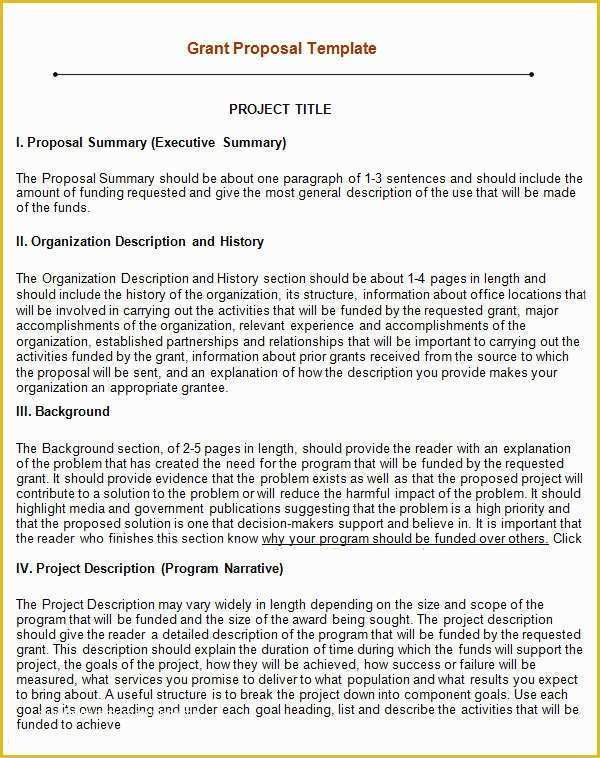 Free Grant Proposal Template Word Of Grant Proposal Template 9 Download Free Documents In