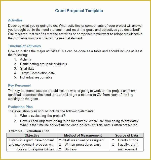 Free Grant Proposal Template Word Of Grant Proposal Template