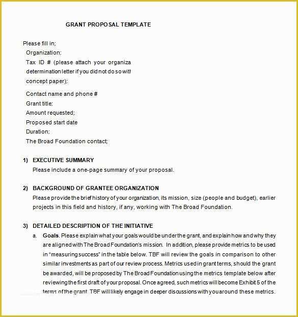 Free Grant Proposal Template Word Of Proposal Templates – 140 Free Word Pdf format Download