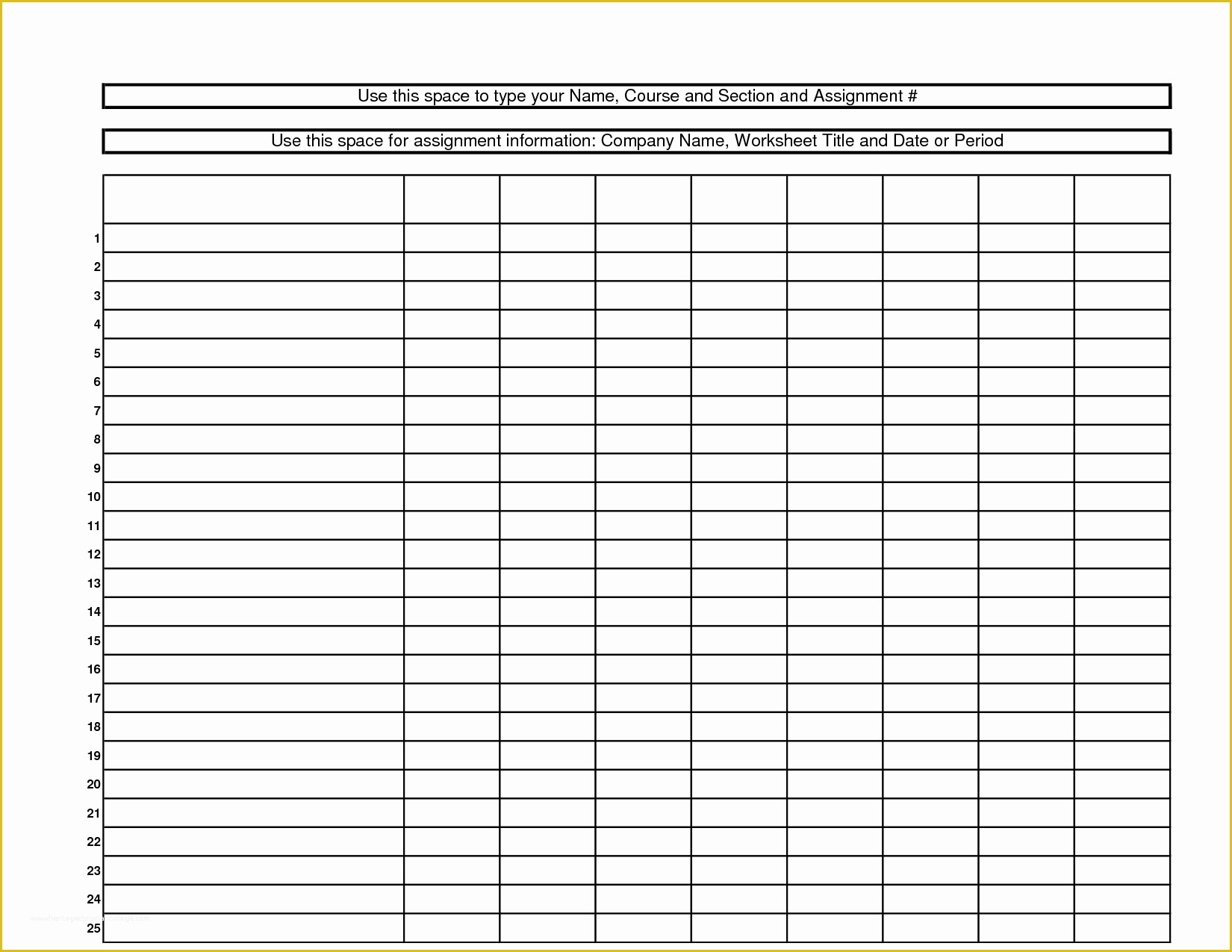 Free Graph Chart Templates Of Blank 10 Column Worksheet Template