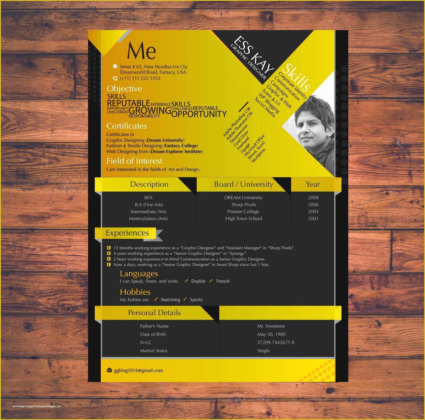 Free Graphic Design Templates Of Modern Free Resume Template Design for Graphic