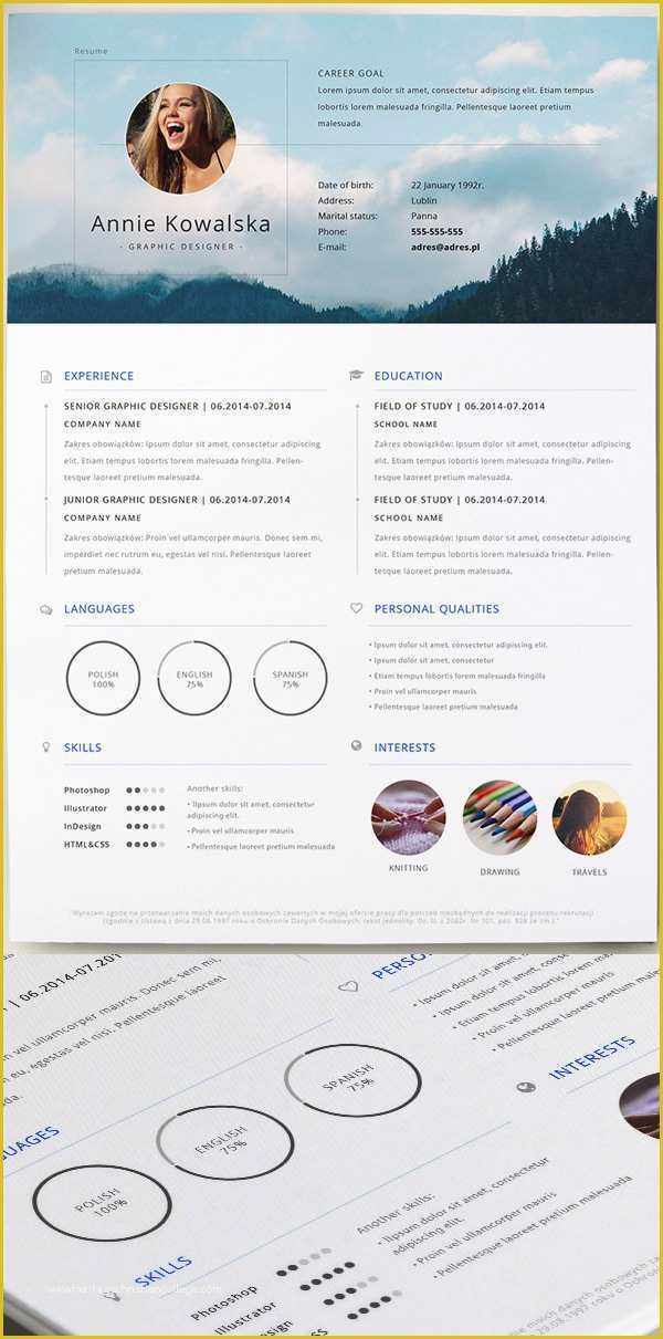 Free Graphic Templates Of 15 Free Elegant Modern Cv Resume Templates Psd