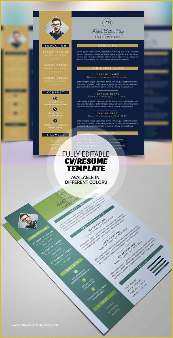 Free Graphic Templates Of 17 Free Clean Modern Cv Resume Templates Psd