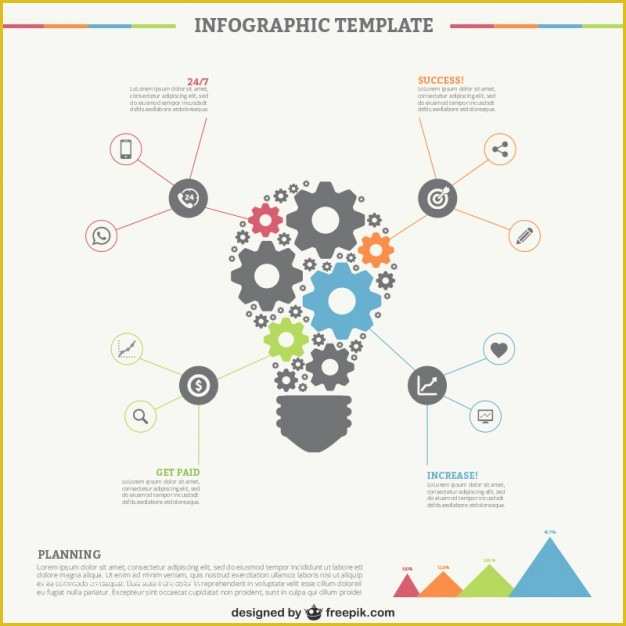 Free Graphic Templates Of Infographic Template with Light Bulb Vector