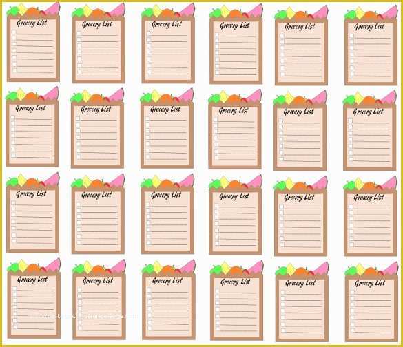 Free Grocery List Template Excel Of Grocery Checklist Template – 11 Free Word Excel Pdf