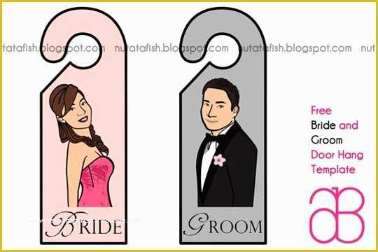 Free Groomsman Card Template Of Free Bride and Groom Door Hanger Template Nutatafish