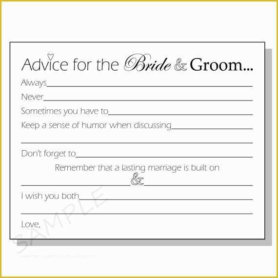 Free Groomsman Card Template Of Free Printable Wedding Advice Cards Diy Advice for the