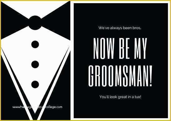 Free Groomsman Card Template Of Groomsmen Invitations – Shukyakumaster