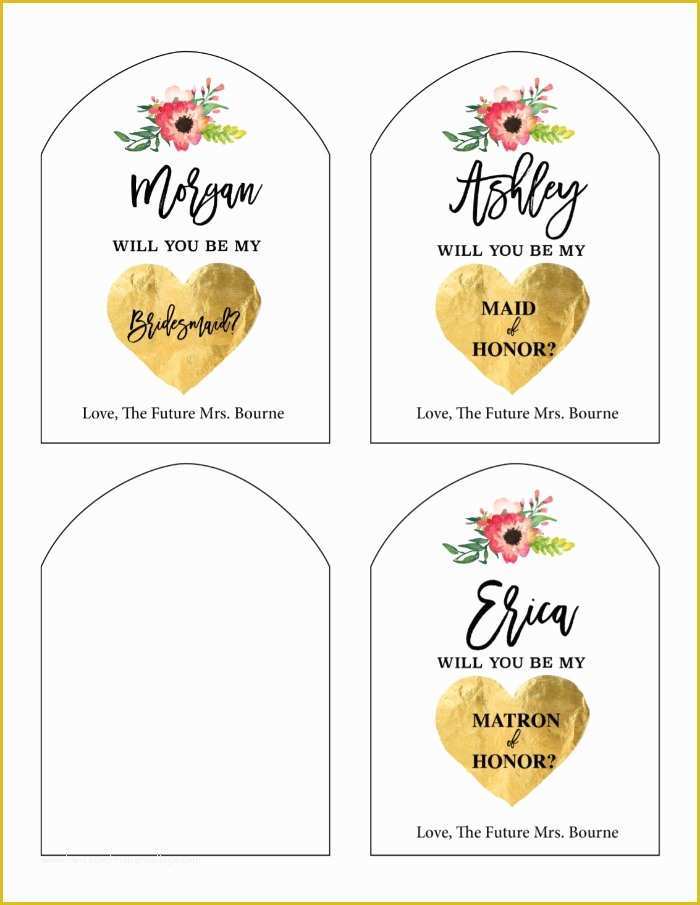 Free Groomsman Card Template Of Print Will You Be My Bridesmaid Free Printable Wine Labels
