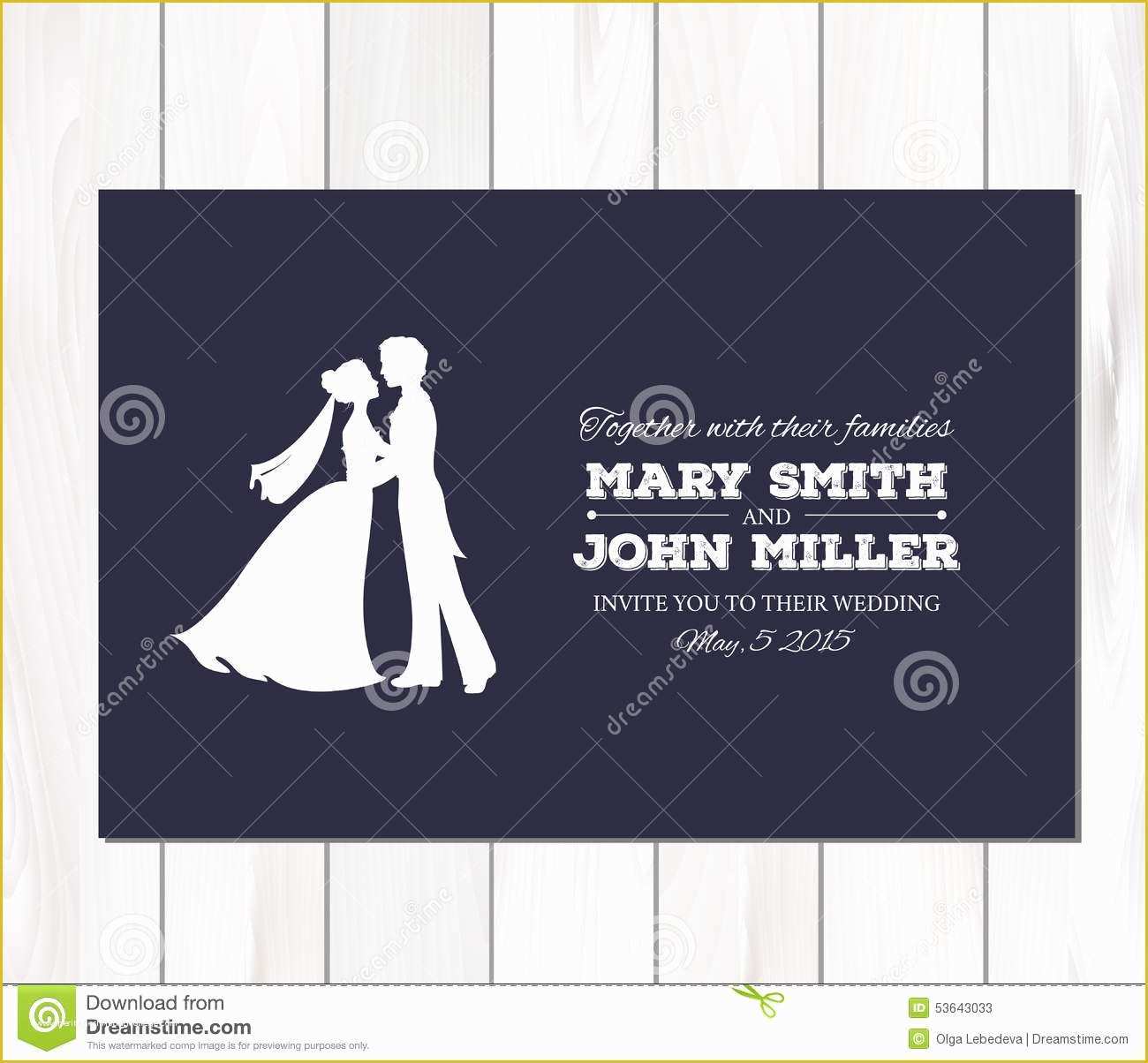 Free Groomsman Card Template Of Vector Wedding Invitation with Profile Silhouettes Stock