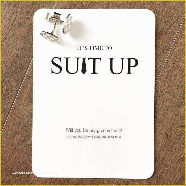 Free Groomsman Card Template Of We Designed these Suitup Groomsmen Proposal Cards for A
