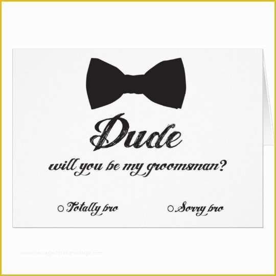 Free Groomsman Card Template Of Will You Be My Groomsman Bow Tie Card