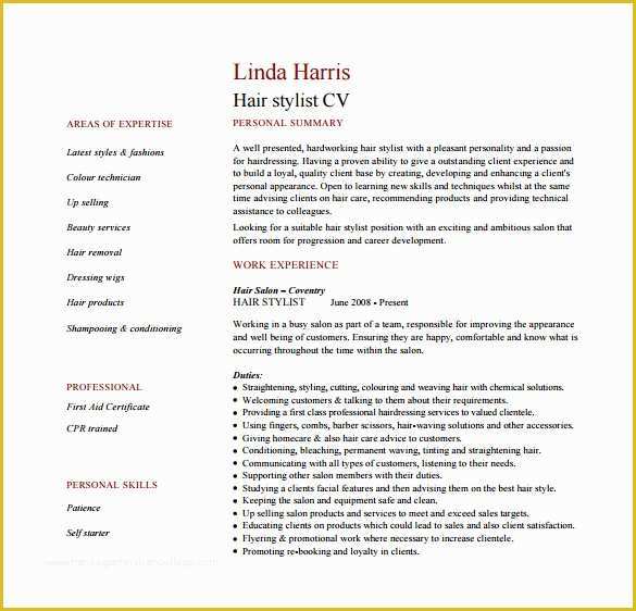 Free Hair Stylist Resume Templates Download Of 8 Hair Stylist Resume Templates Doc Excel Pdf