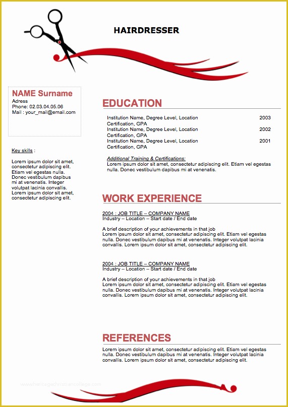 Free Hair Stylist Resume Templates Download Of Hairdresser Resume