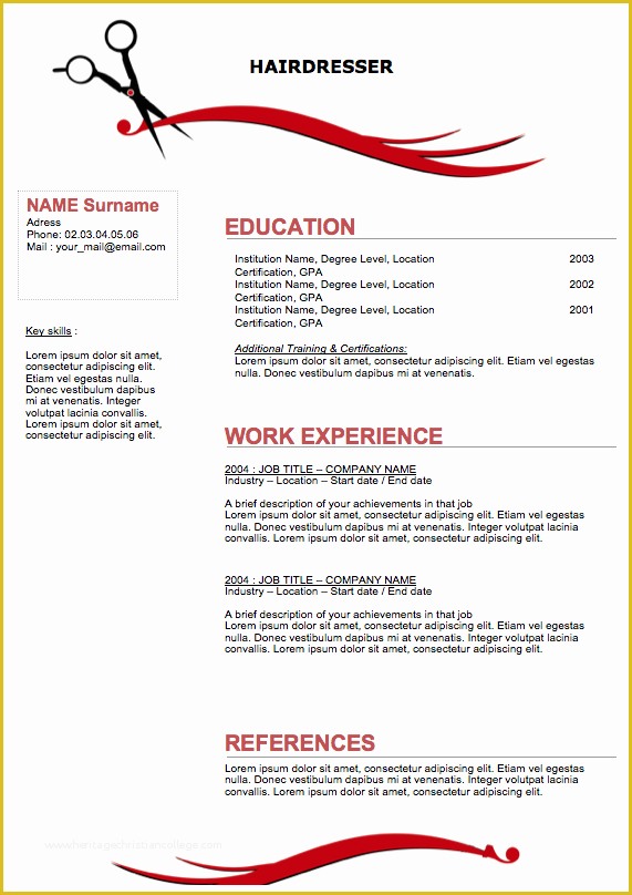 Free Hair Stylist Resume Templates Download Of Hairdresser Resume